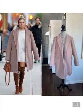 NWT 1X Joe Fresh Coat Jacket. Pinkish Maeve. One Button Closure. Pockets.